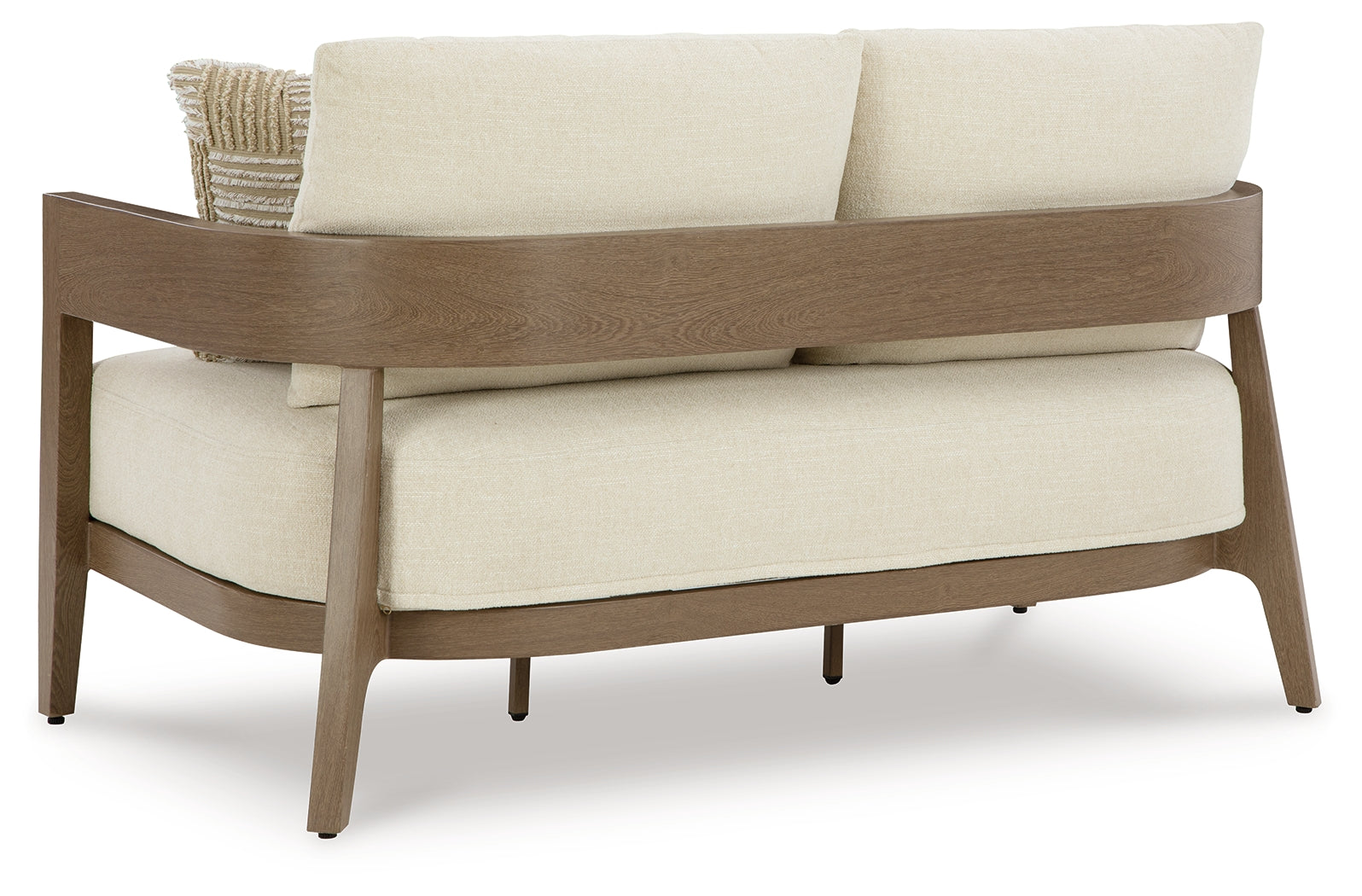 Serene Bay loveseat back view illustrating frame design