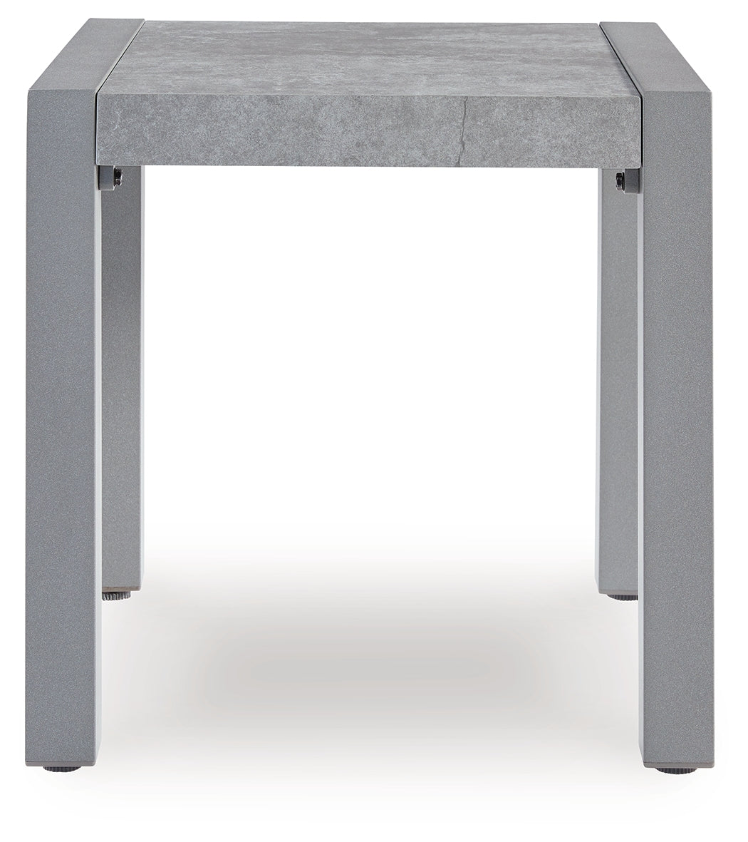 Hurley Park gray outdoor end table front view