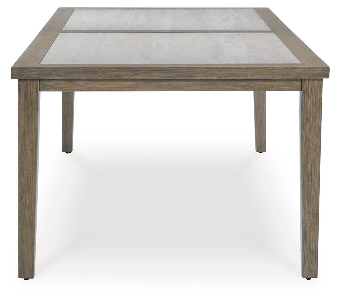 Rainier Brown/Beige Ranch Outdoor Dining Table and 6 Chairs