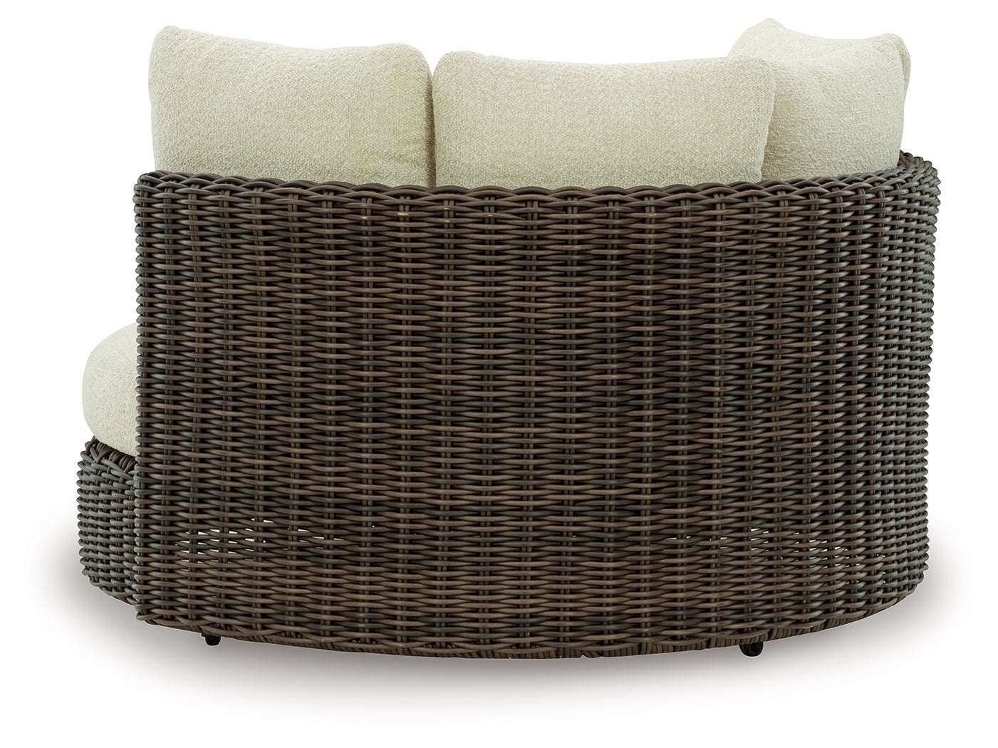Kimora Beige/Dark Brown Nuvella® Outdoor Swivel Lounge Chair with Cushion