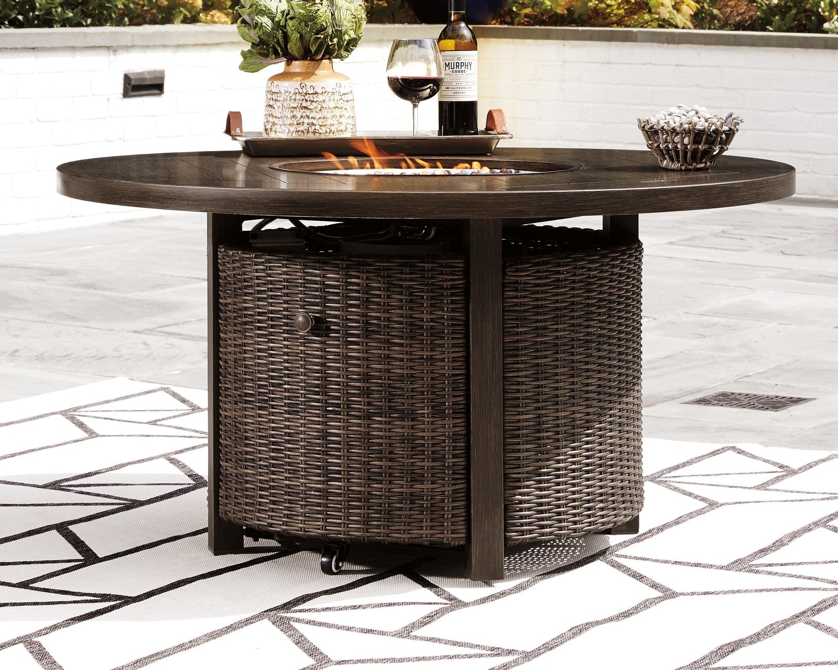 Paradise Trail Medium Brown Fire Pit Table - Ella Furniture