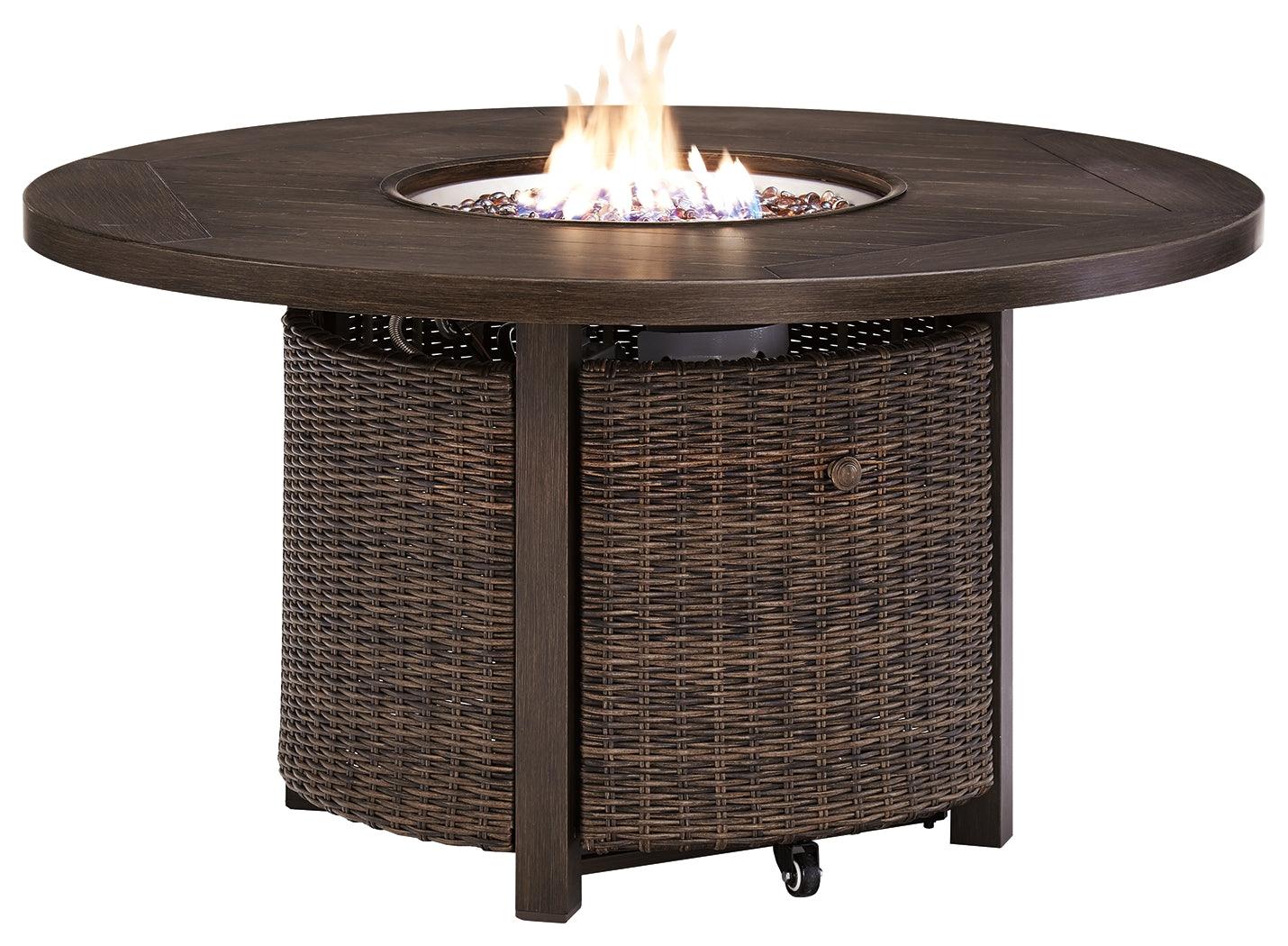 Paradise Trail Medium Brown Fire Pit Table - Ella Furniture
