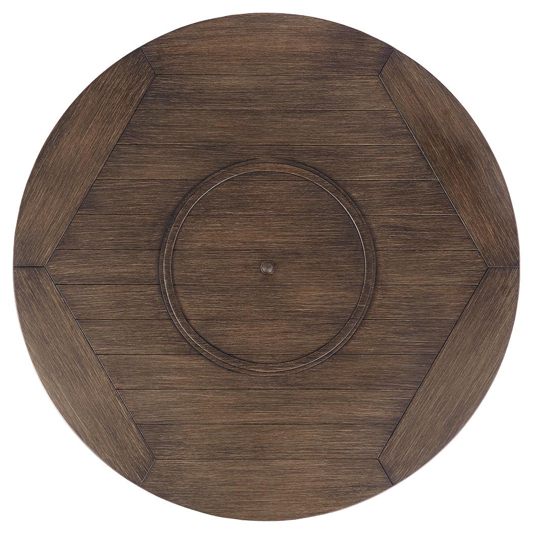Paradise Trail Medium Brown Fire Pit Table - Ella Furniture