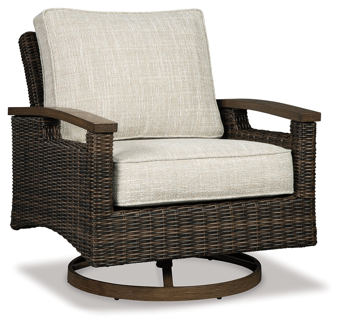 Angle view of fire pit table with chairs