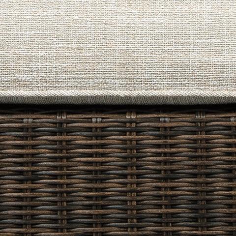 Swatch of medium brown resin wicker material for Paradise Trail collection
