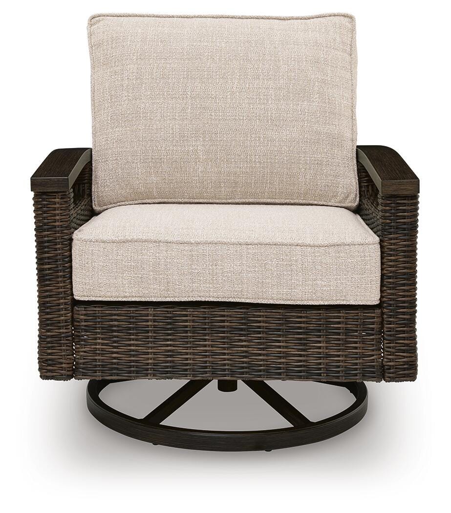 Outdoor sofa close-up of textured wicker