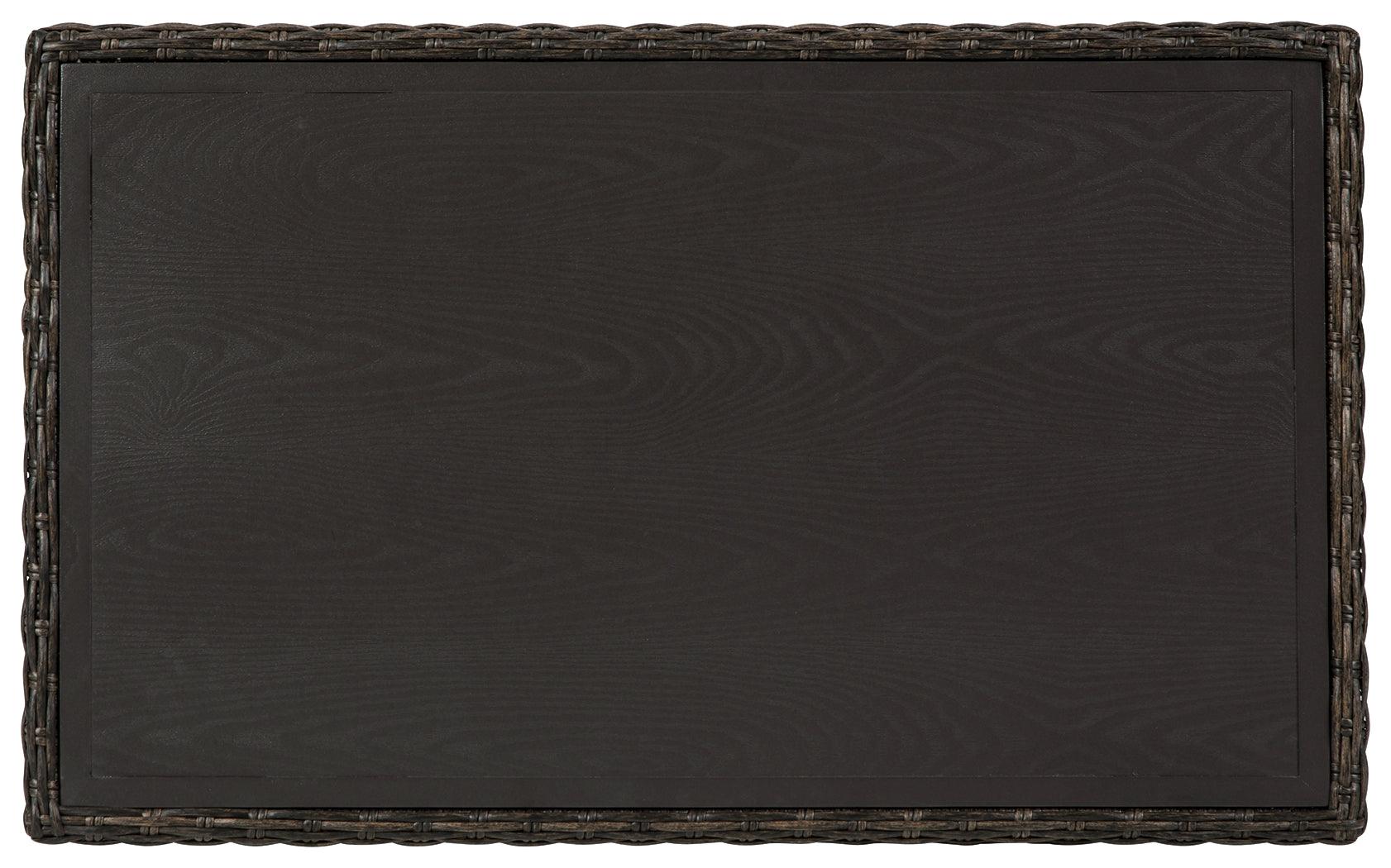 Grasson Lane Brown Coffee Table angled view with visible texture