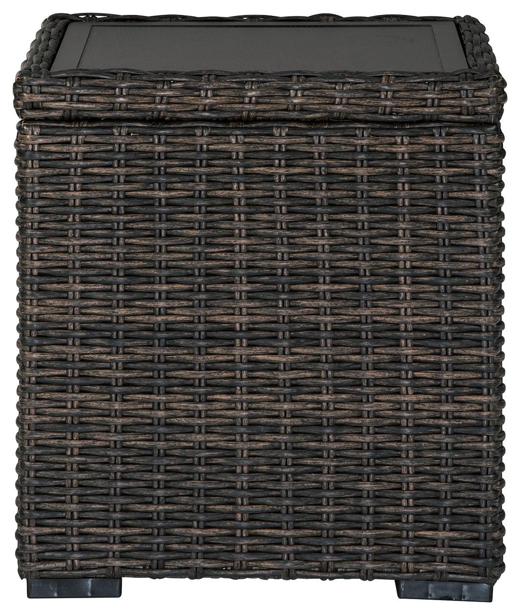 Grasson Lane Brown Outdoor End Table top view