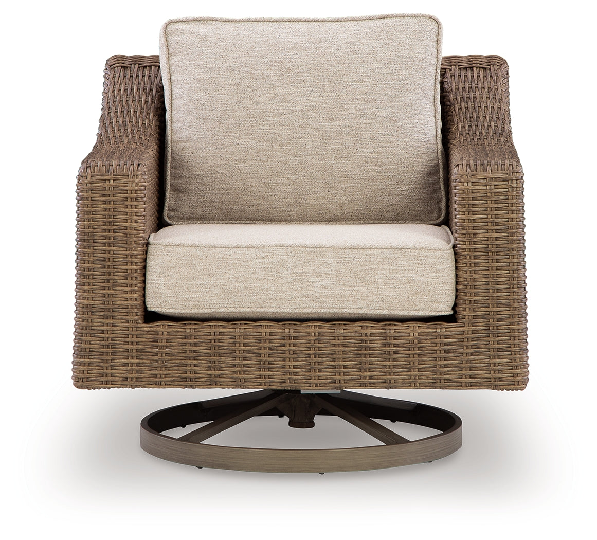 Laguna Heights swivel lounge chair head-on view with cushion