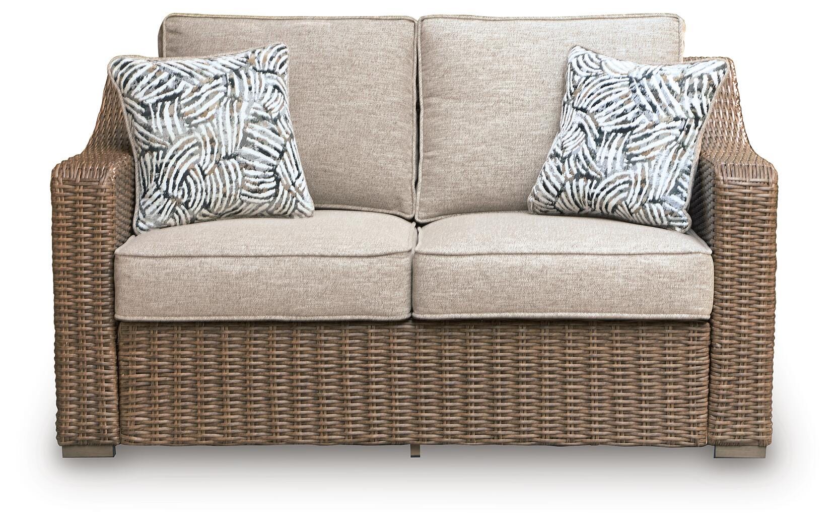 Coffee table with wicker weave top