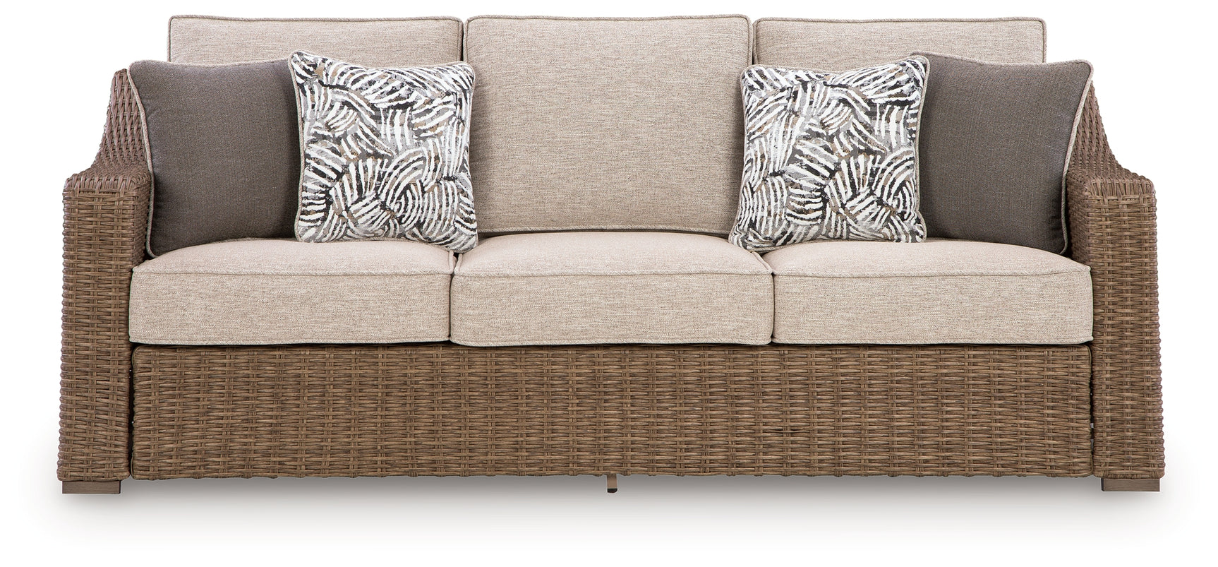 Laguna Beige outdoor sofa, angled view