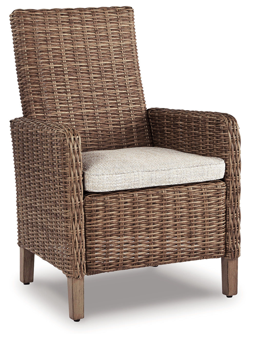 Beachcroft Beige Outdoor Dining Table with 4 Chairs and Bench set - outdoor dining furniture in beige
