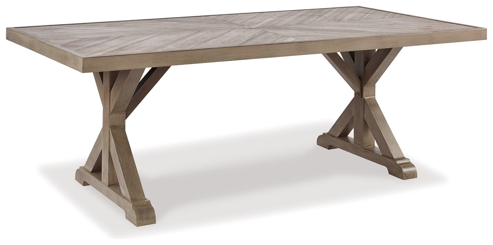 Beachcroft Beige Outdoor Dining Table with 4 Chairs and Bench set - outdoor dining furniture in beige