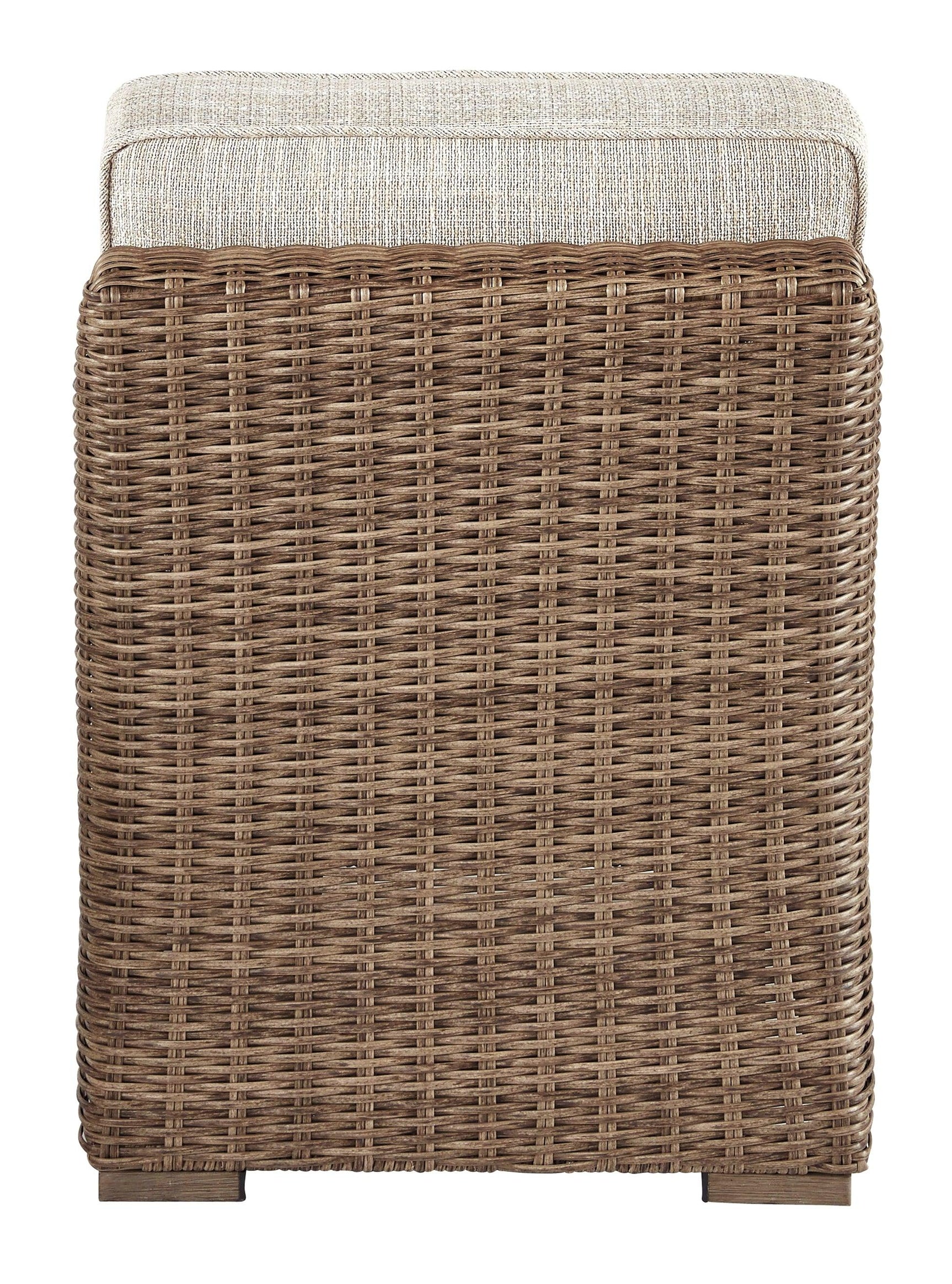 Beachcroft Beige Armless Outdoor Lounge Chair back view