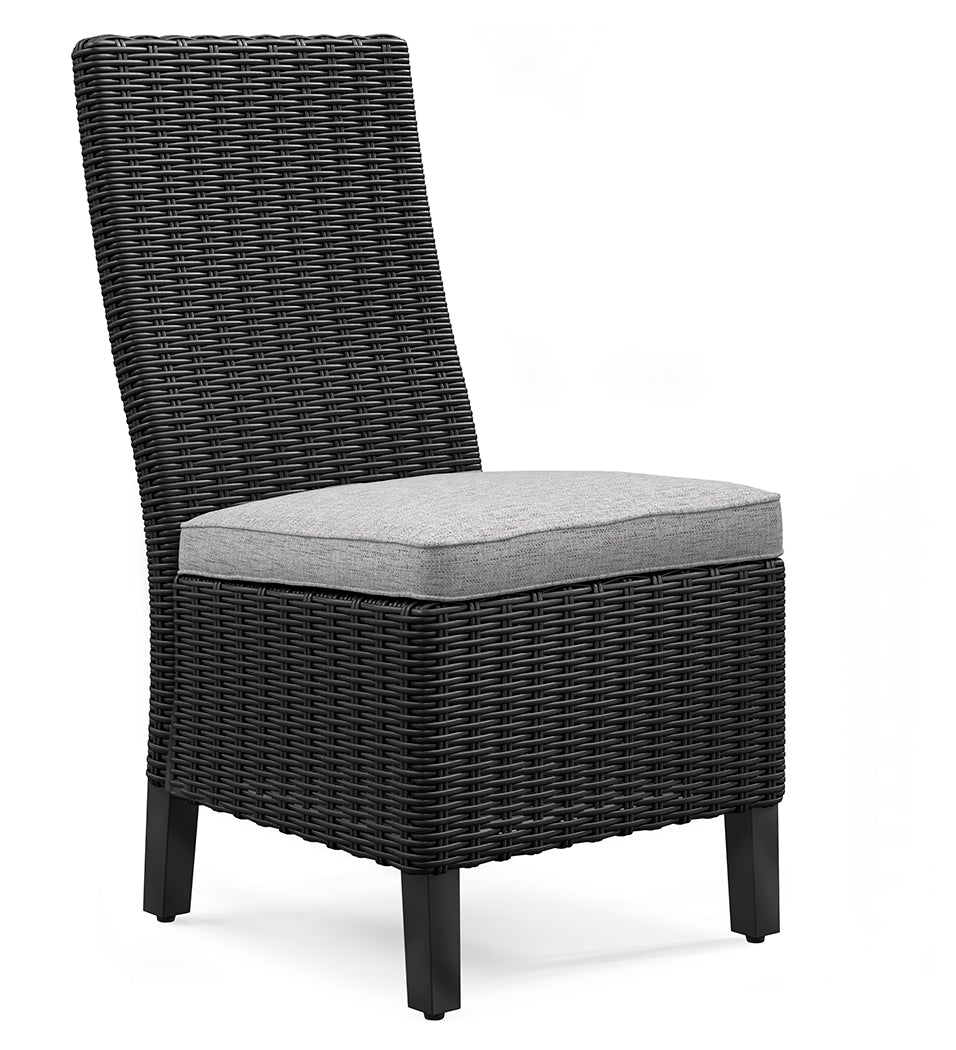 Side view of chair with plush cushion