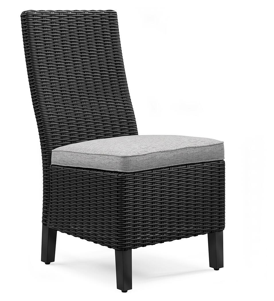 Beachcroft Black/Light Gray 2 Outdoor Chairs with End Table