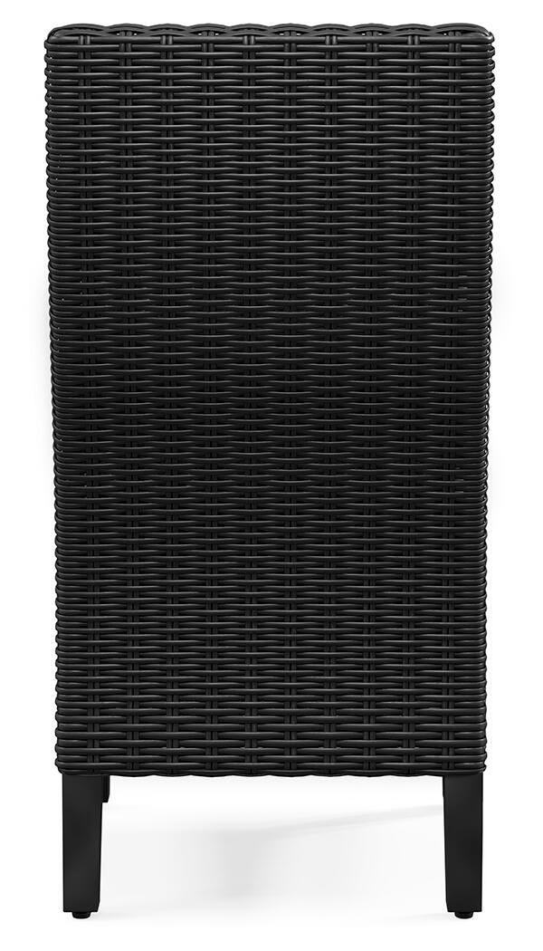 Beachcroft Black/Light Gray 2 Outdoor Chairs with End Table