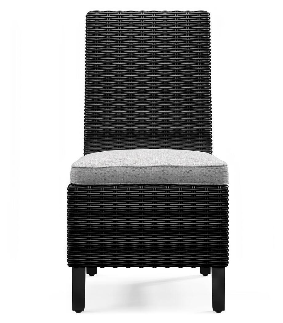 Beachcroft Black/Light Gray 2 Outdoor Chairs with End Table