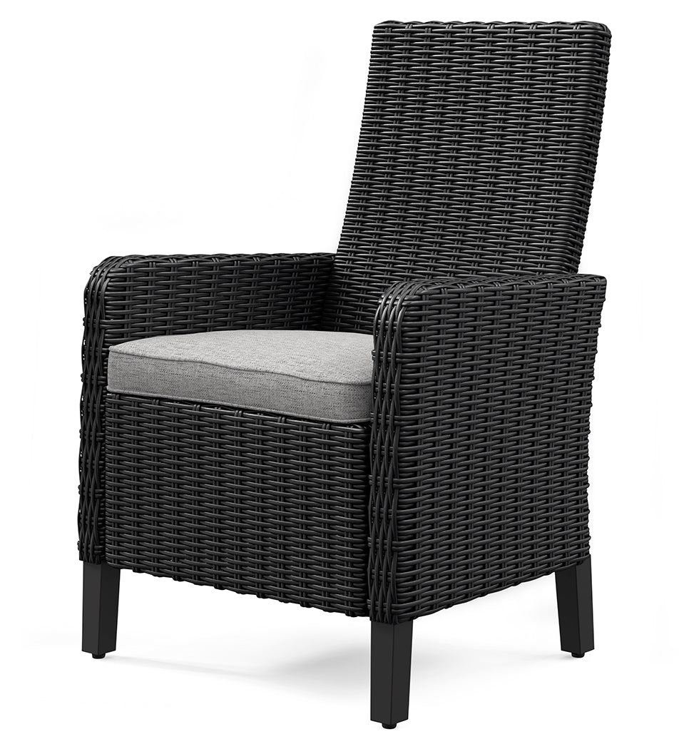 Beachcroft Black/Light Gray 2 Outdoor Chairs with End Table