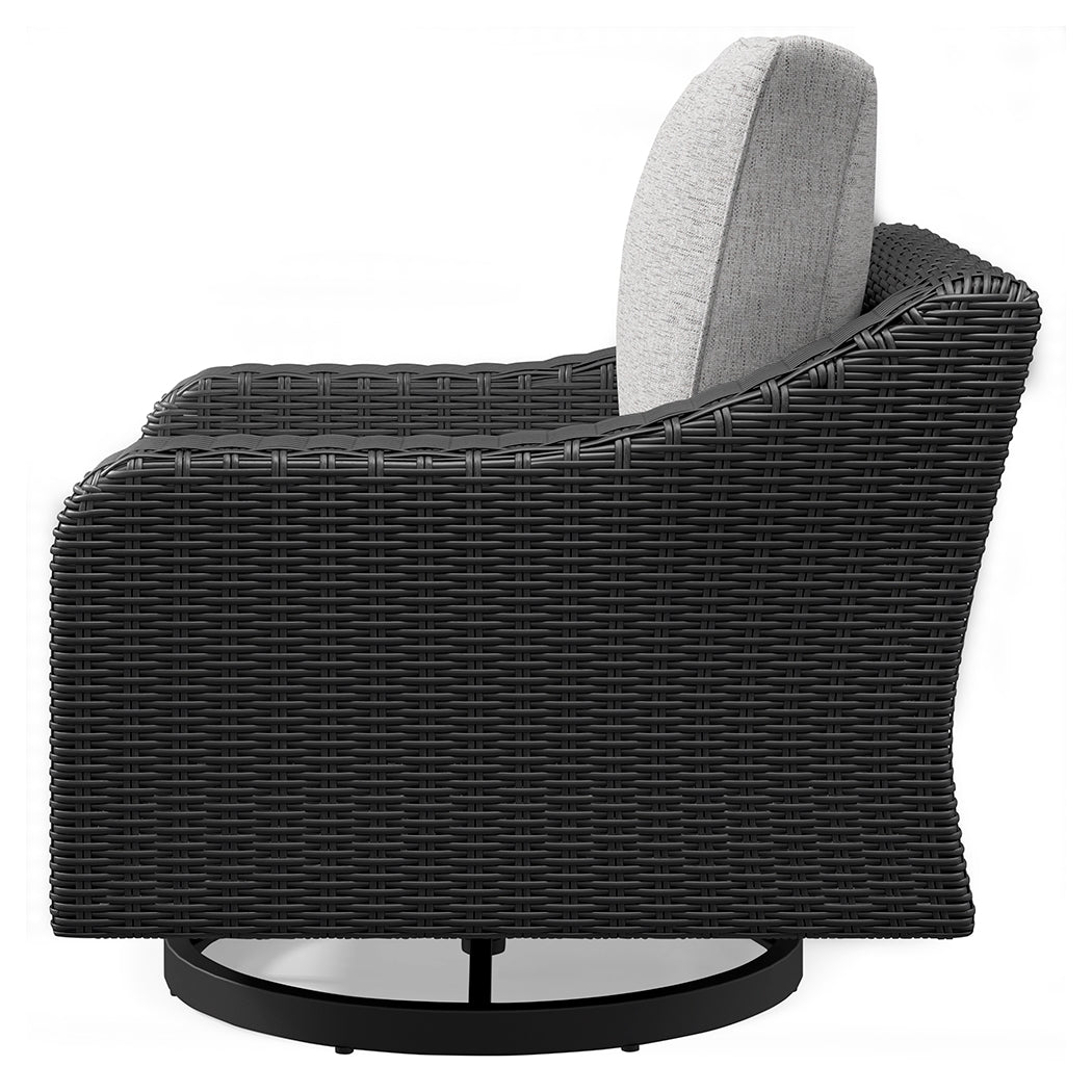 Side alternate view of outdoor sofa and chairs