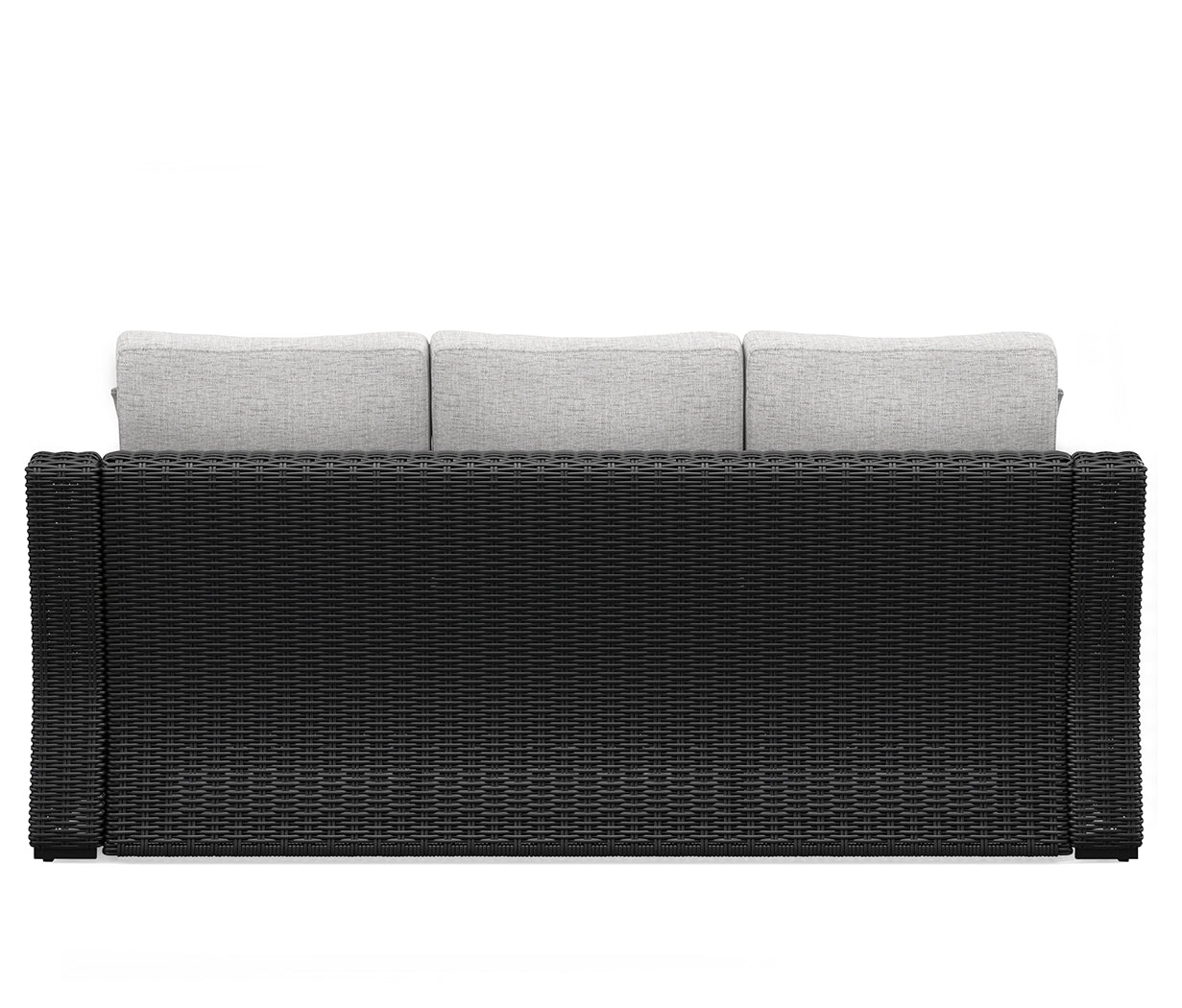 Beachcroft outdoor sofa side angle showing frame finish