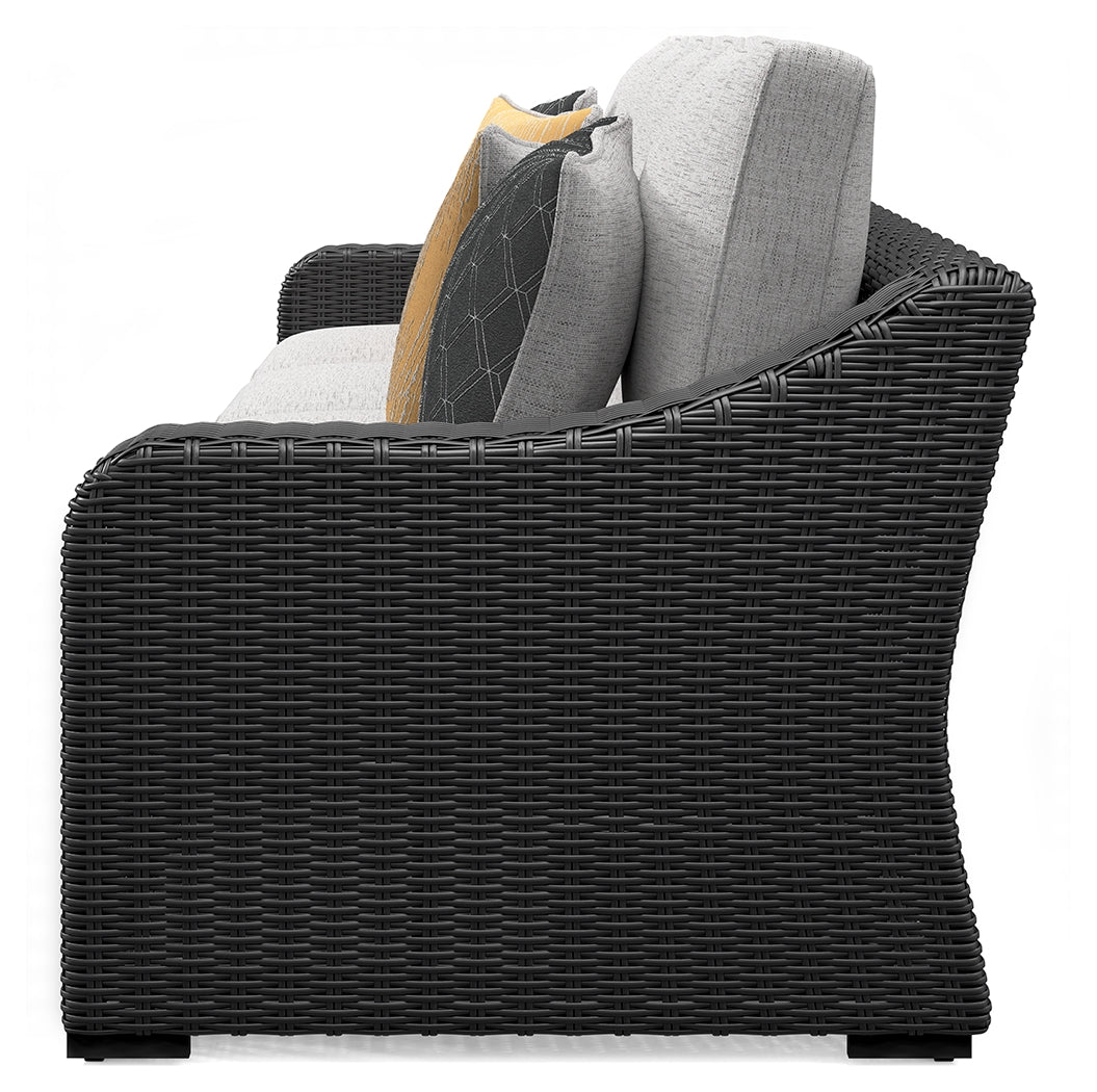 Beachcroft 5-Piece Black and Light Gray Outdoor Sectional showing front angle