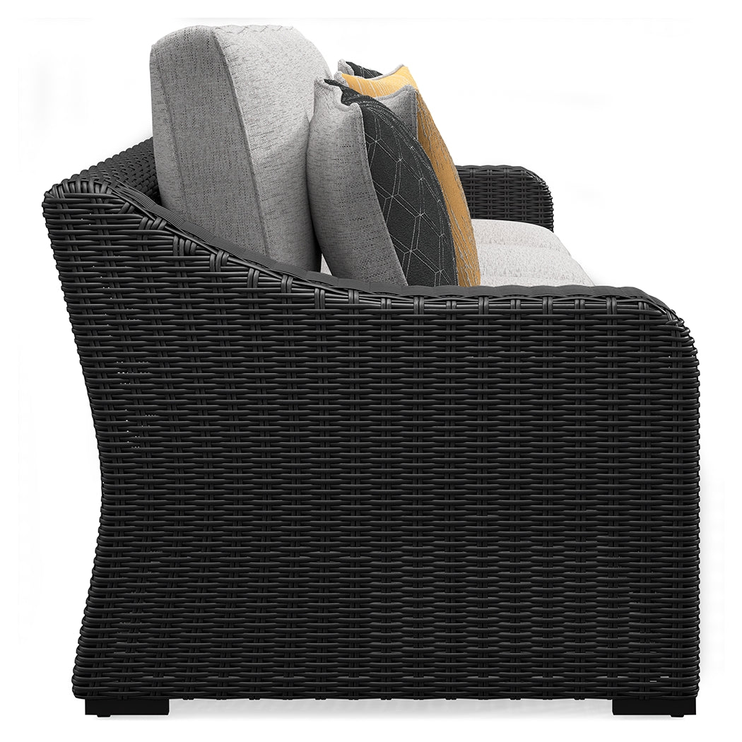 Beachcroft 5-Piece Black and Light Gray Outdoor Sectional showing front angle