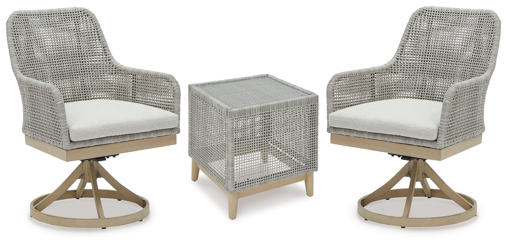 Side angle showing chair cushion fabric