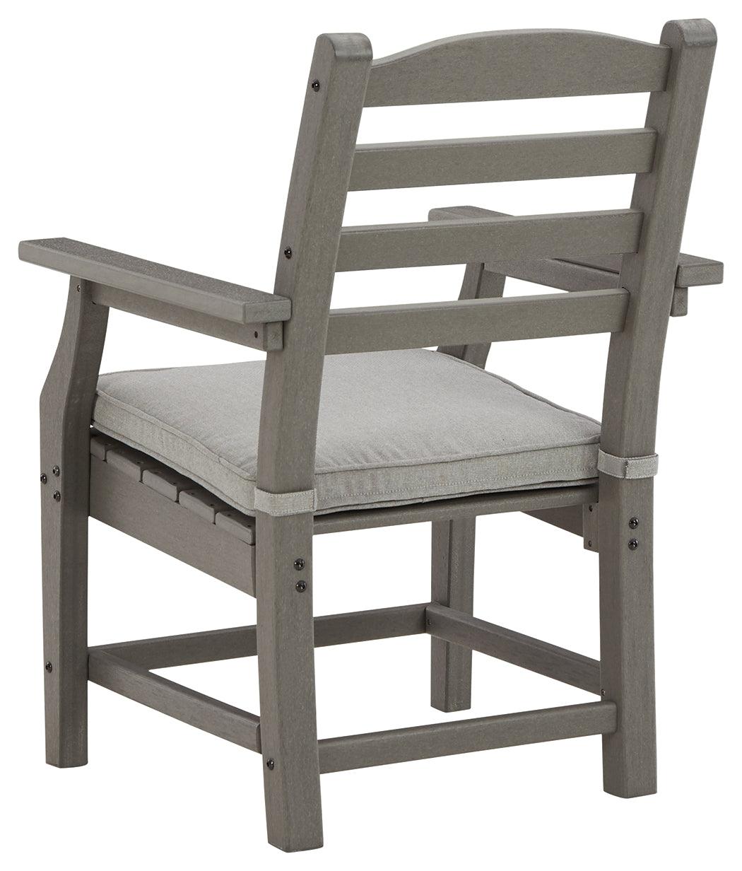 Back view of Visola Gray Outdoor Arm Chair