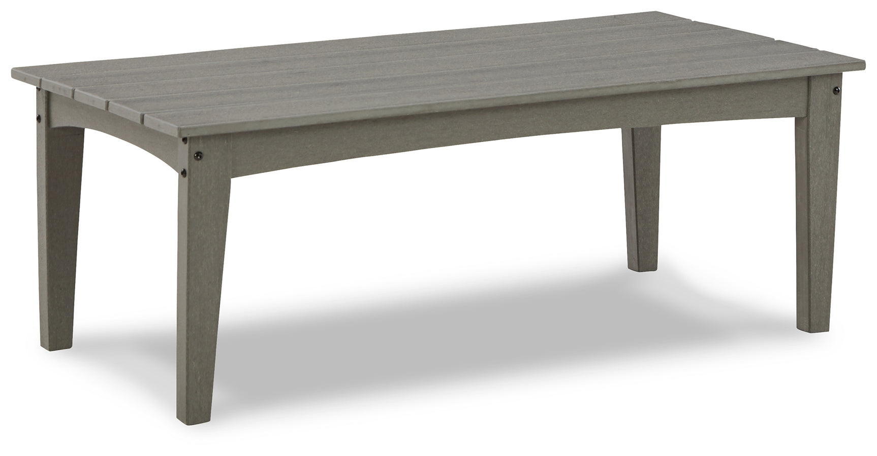 Close-up of Visola gray outdoor coffee table slatted top