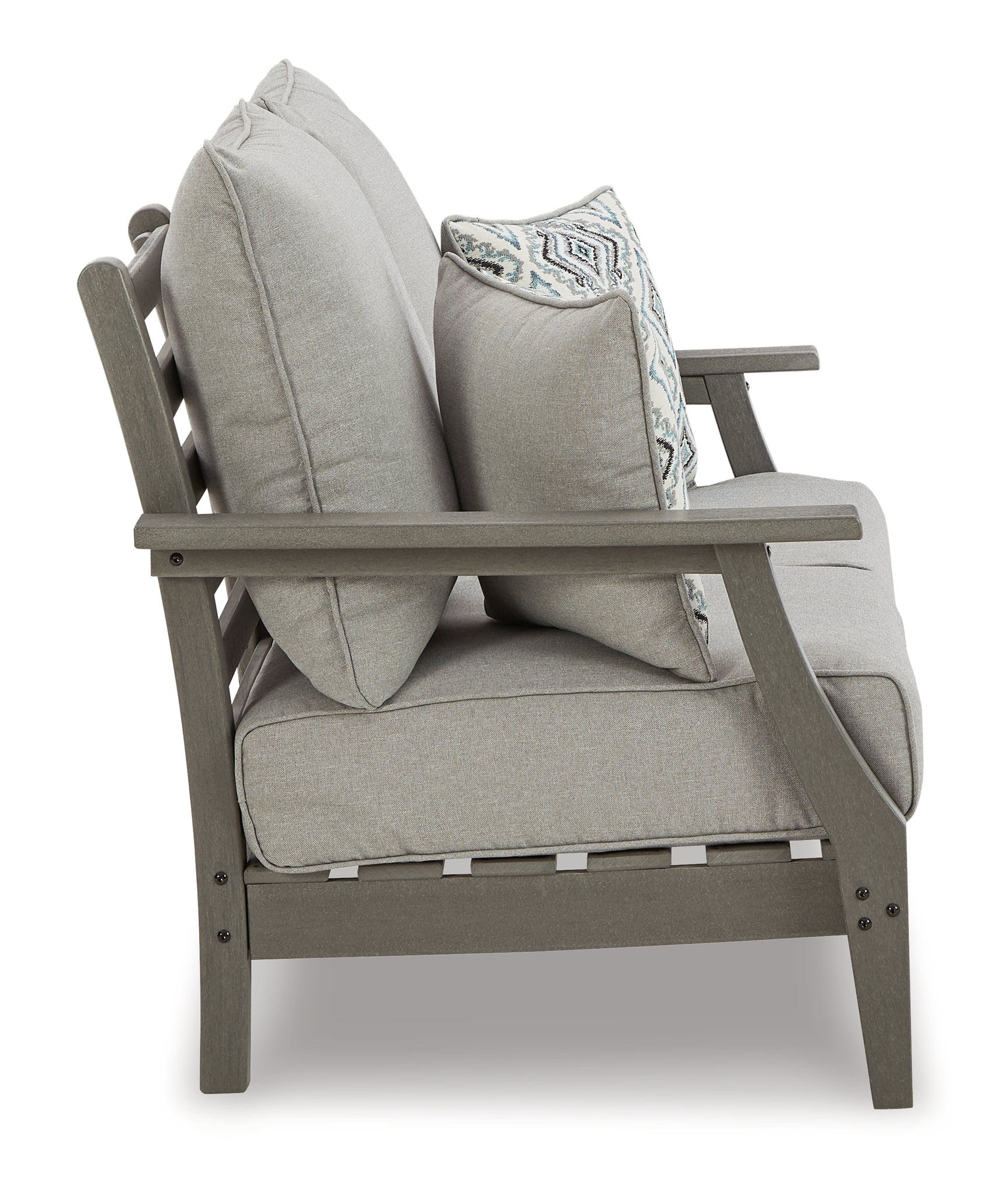 Visola Gray outdoor coffee table front angle