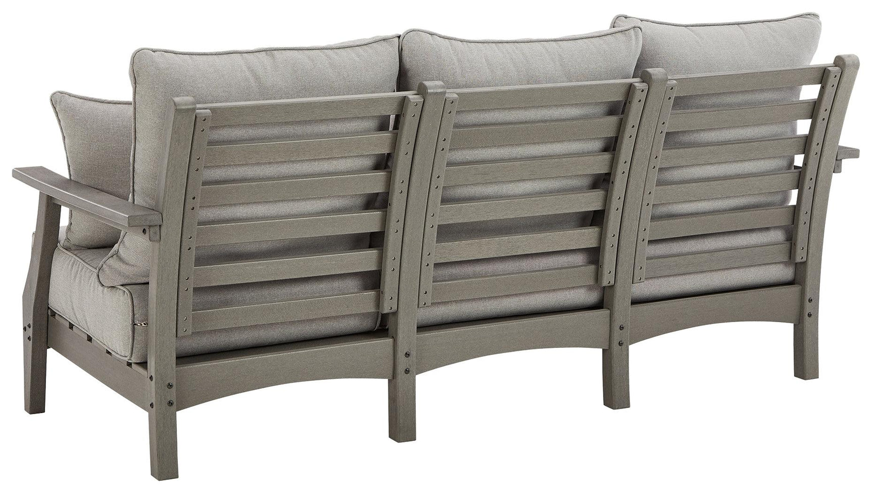 Visola Gray Outdoor Sofa with cushions with two throw pillows