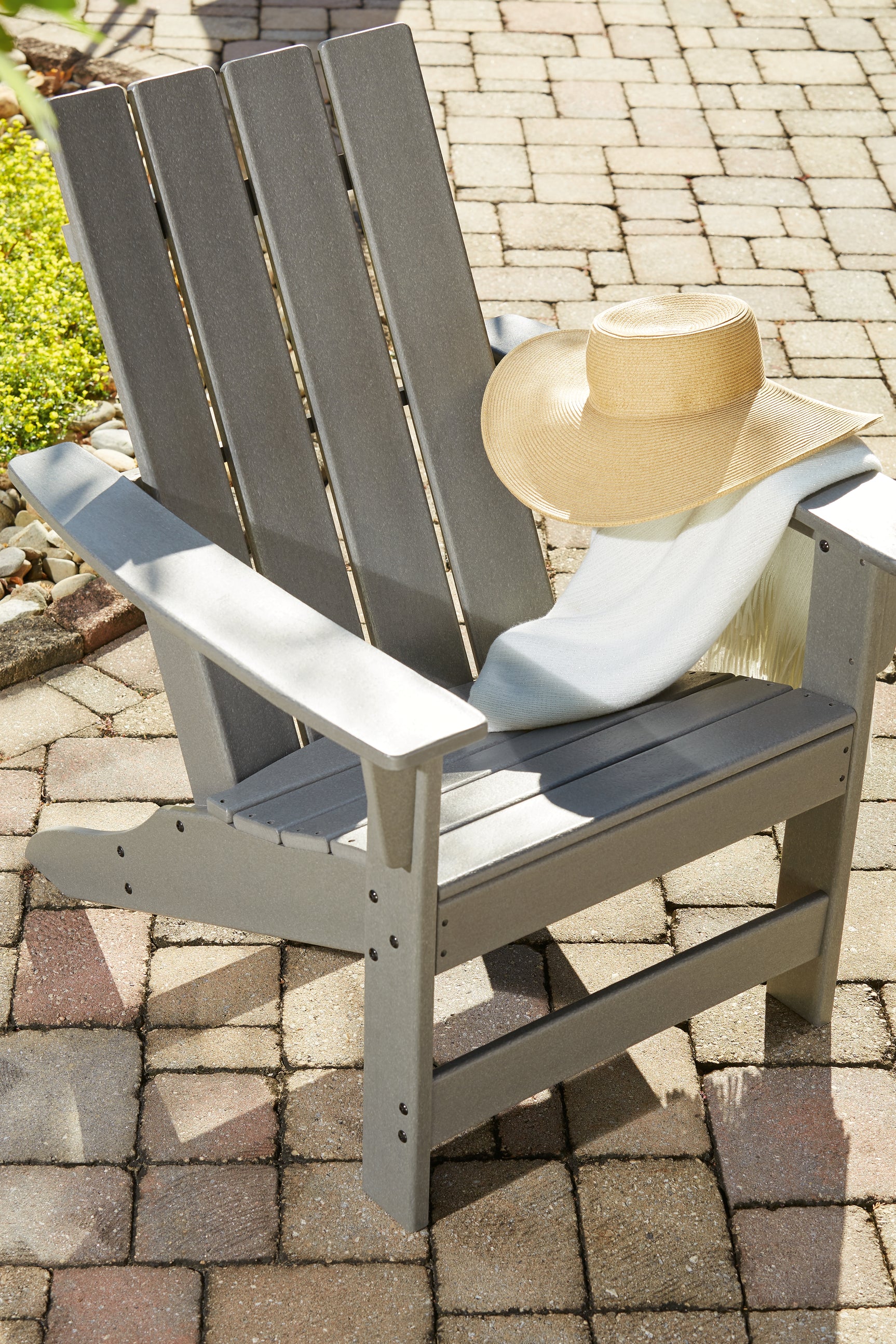 Detail of chair arm and slat design