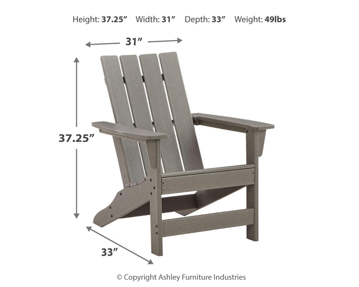 Dimensional diagram of Visola Adirondack Chair
