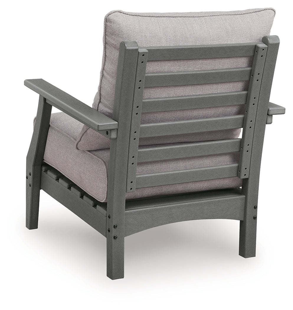 Back view of Cove Beach gray outdoor lounge chair