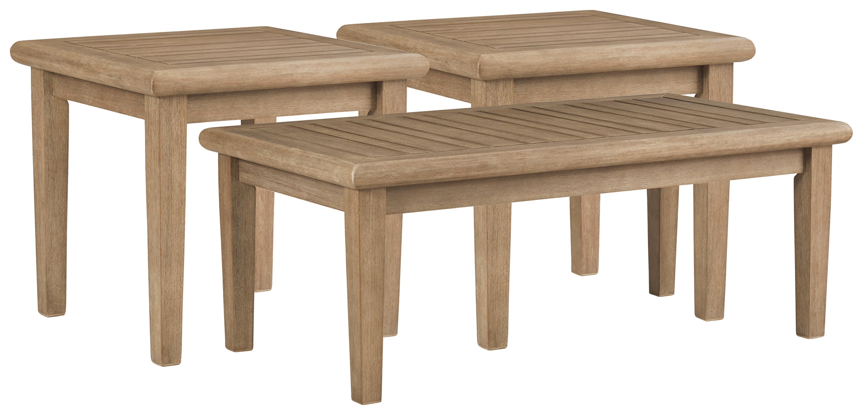 Grayish brown eucalyptus wood coffee table detail