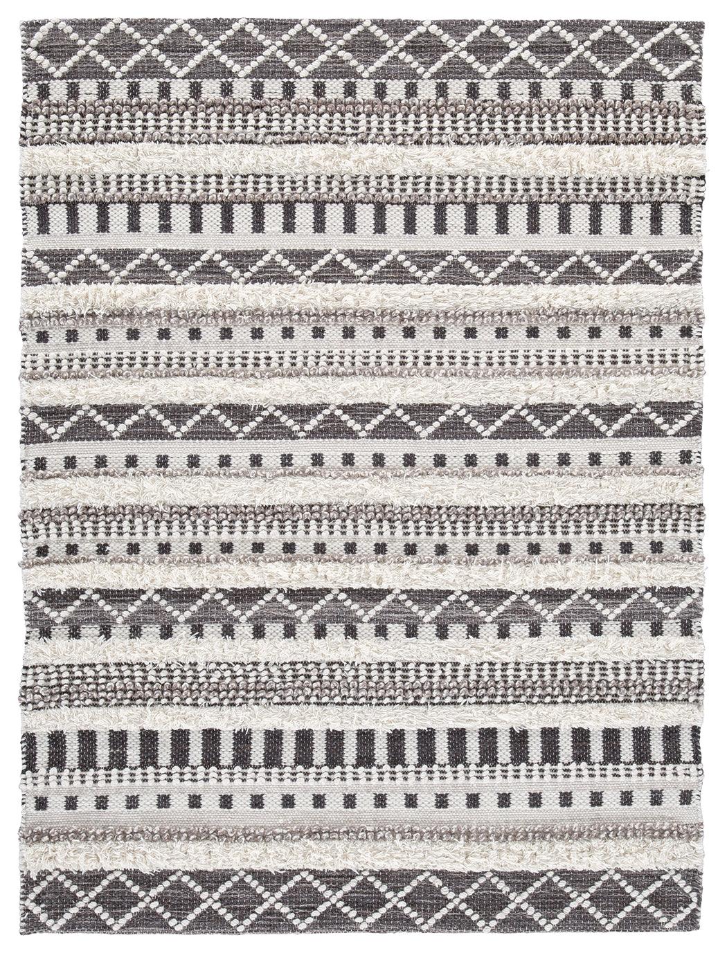 Karalee Ivory and Brown 8 x 10 Rug, angled side view