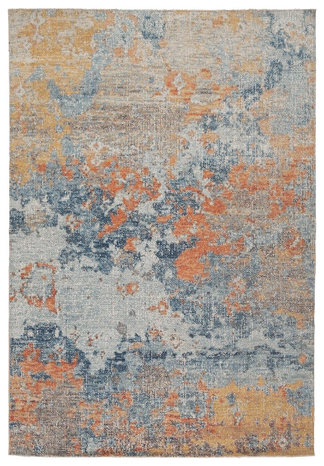 Close-up of Wraylen rug abstract pattern and texture