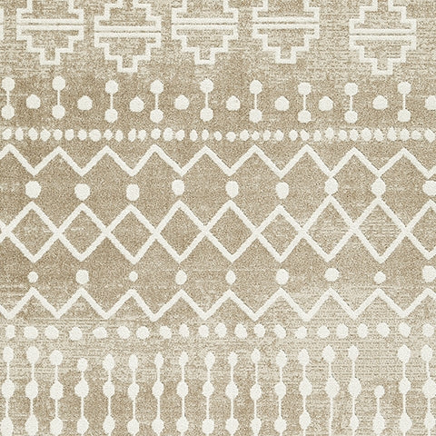 Bunchly rug color swatch showing tan, brown, and cream tones
