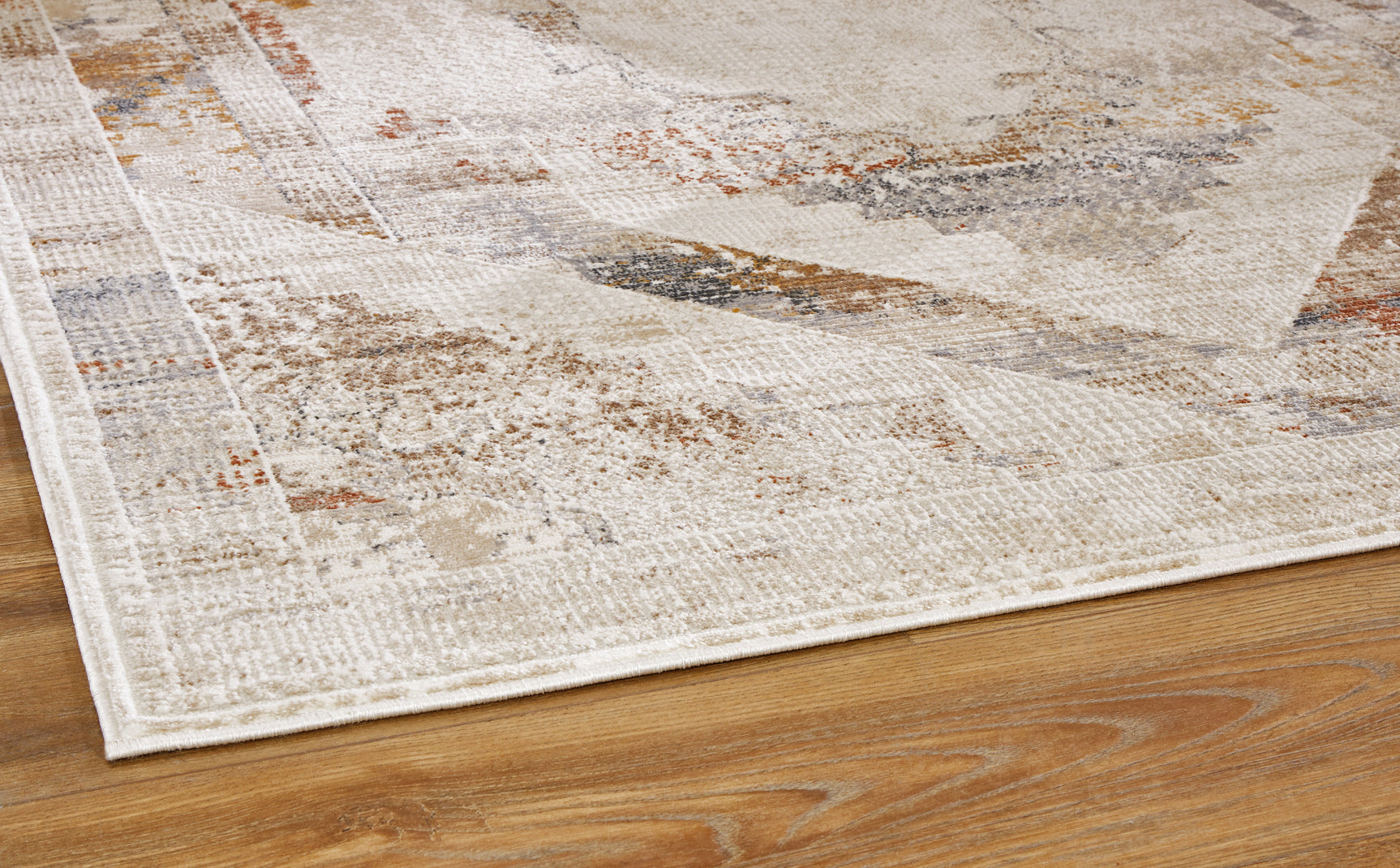 Detail of the rug's 7mm pile and woven construction