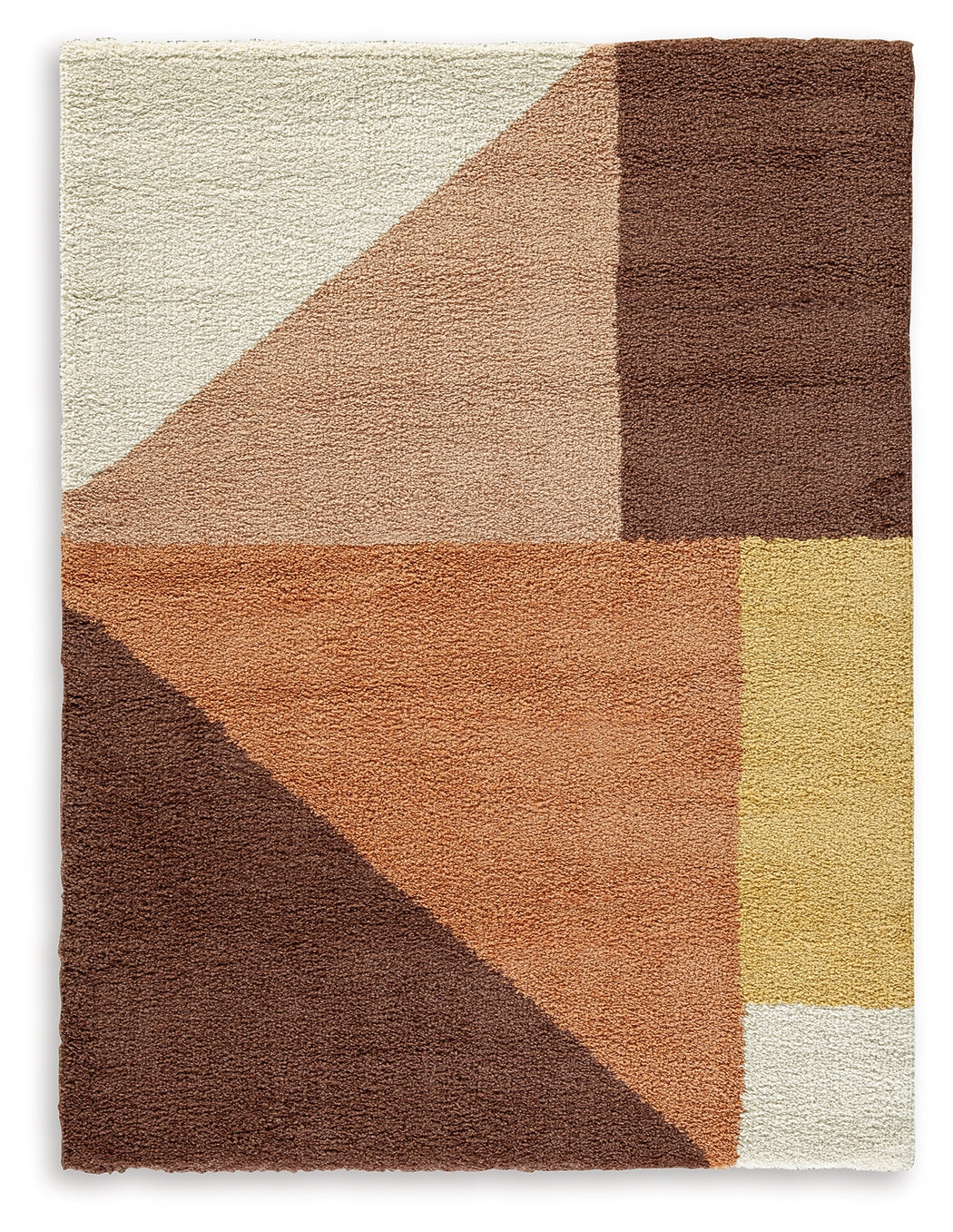 Close-up detail of Gailmore rug plush shag pile and fabric texture