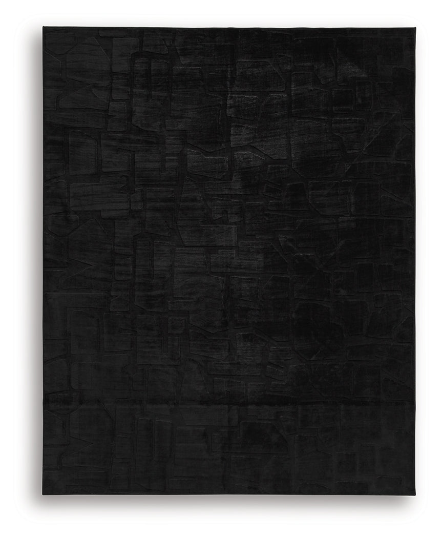 Close-up of Gibbswell Black rug texture
