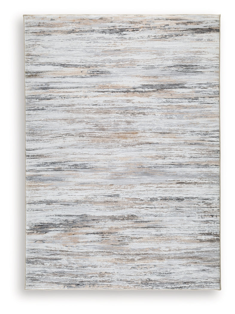 Nace gray brown white area rug close detail of pile