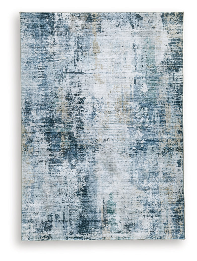 Close-up of Arlenmont rug texture and abstract pattern detail