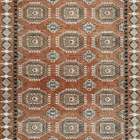 Fabric swatch showing colors and texture of Qaabiz rug