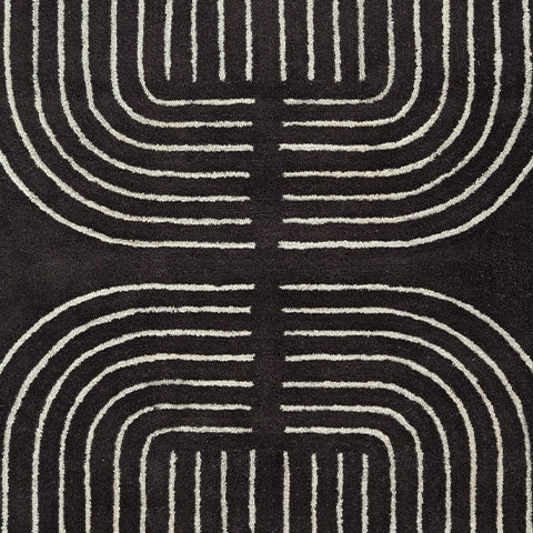Color swatch of Eldonmore black and ivory rug
