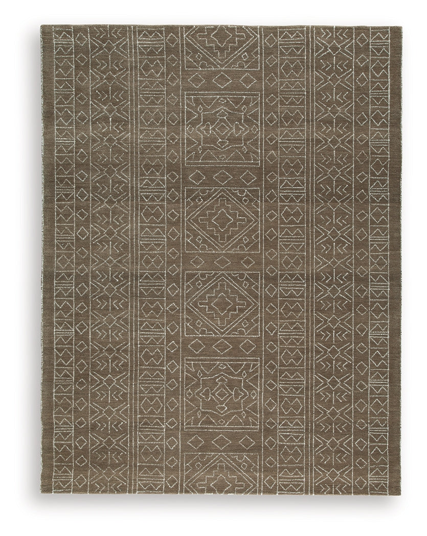 Merrittman area rug geometric medallion pattern detail