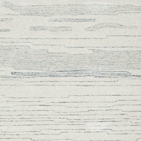 Genemost rug color swatch showing ivory and blue fibers