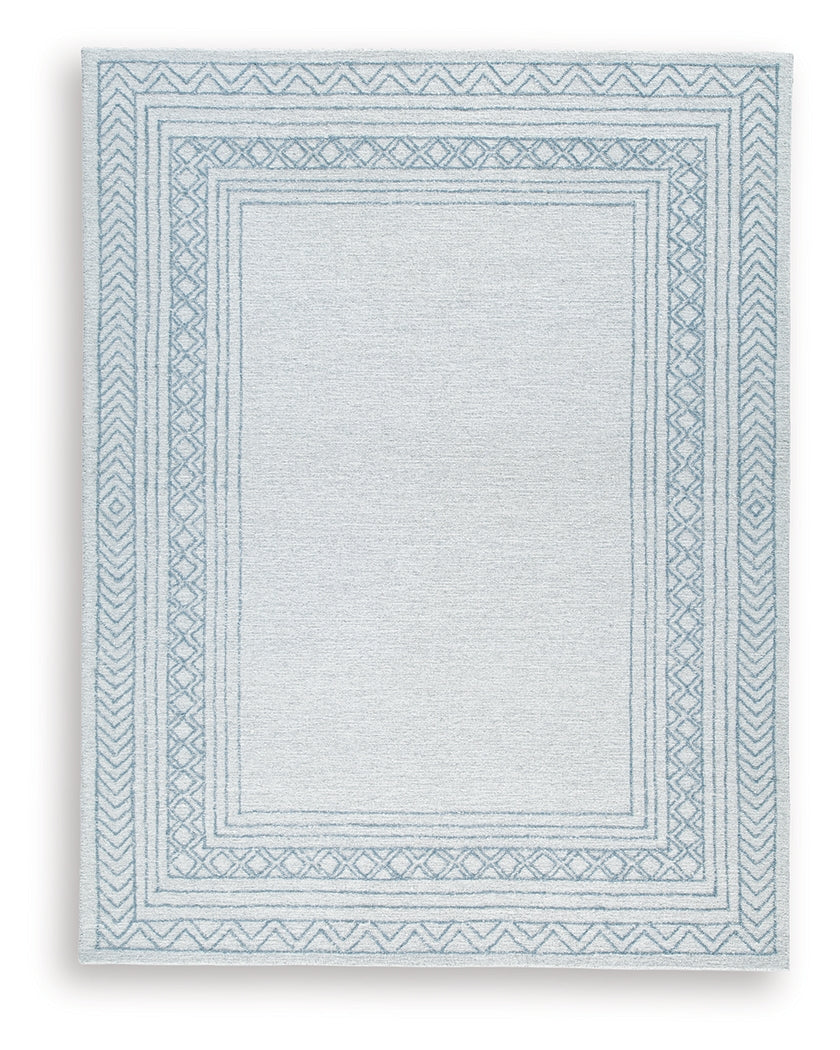 Close-up of Azelhurst rug wool texture and pattern detail