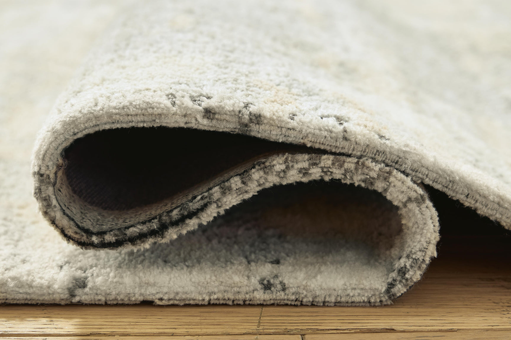 Detail showing Raif rug pile and weave
